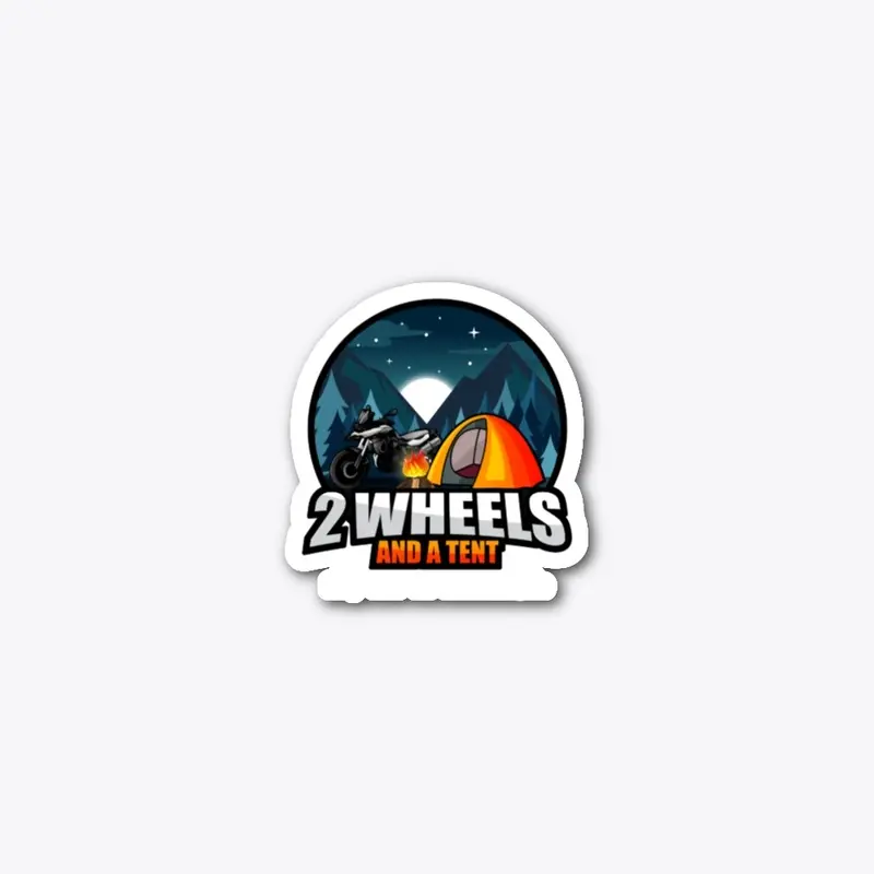 2 Wheels And A Tent Logo Sticker